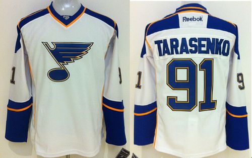 Blues #91 Vladimir Tarasenko White Away Stitched Jersey - Zenithce