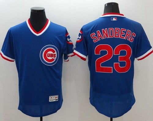 Cubs #23 Ryne Sandberg Blue Flexbase Authentic Collection Cooperstown Stitched Jersey - Zenithce