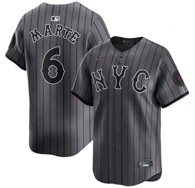 New York Mets #6 Starling Marte Graphite 2024 City Connect Limited Stitched Jersey - Zenithce