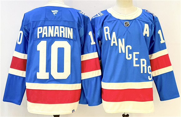 New York Rangers #10 Artemi Panarin Blue 2025 With A Patch Stitched Jersey - Zenithce