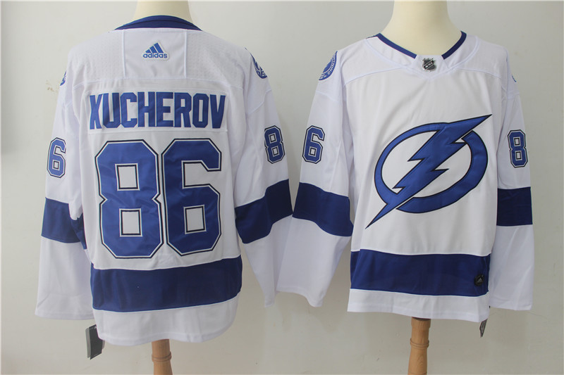 Tampa Bay Lightning #86 Nikita Kucherov White Stitched Adidas Jersey - Zenithce