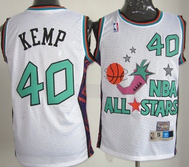 1996 All-Star #40 Shawn Kemp White Swingman Throwback Jersey - Zenithce