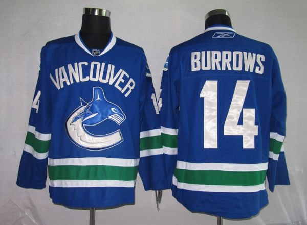 Canucks #14 Alexandre Burrows Stitched Blue Jersey - Zenithce