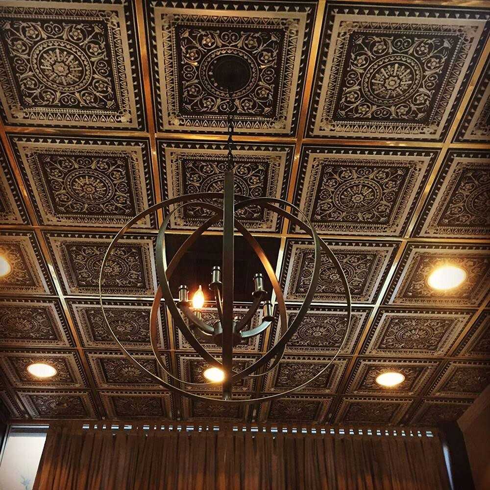 From Plain To Beautiful In Hours La Scala 2 ft. x 2 ft. PVC Glue-up or Lay-in Ceiling Tile - Zenithce