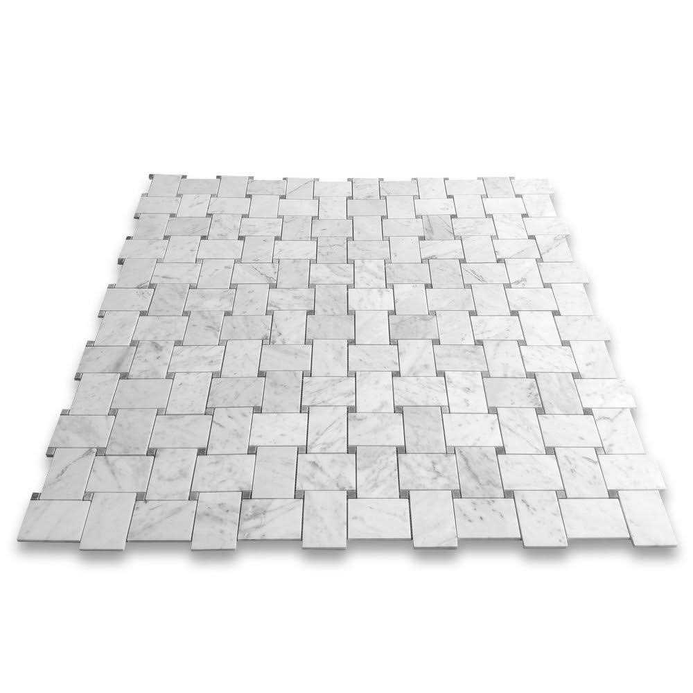 Marble Online Carrara White Gray Marble IceFlower Blossom Waterjet Mosaic Tile Honed - Zenithce