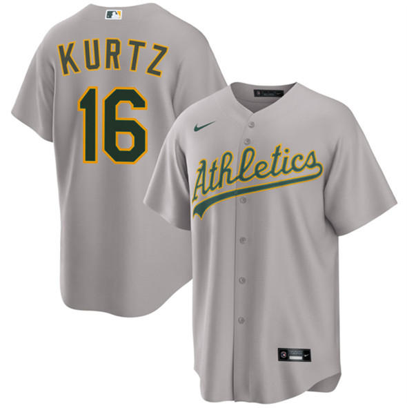 Oakland Athletics #16 Nick Kurtz Gray 2024 Away Limited Stitched Jersey - Zenithce