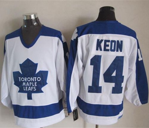 Maple Leafs #14 Dave Keon White Blue CCM Throwback Stitched Jersey - Zenithce
