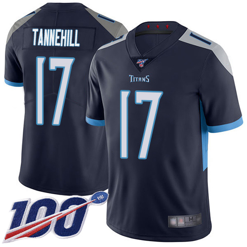 Tennessee Titans #17 Ryan Tannehill Navy 2019 100th Season Vapor Untouchable Limited Stitched Jersey - Zenithce
