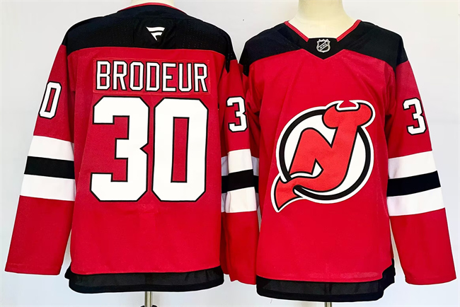 New Jersey Devils #30 Martin Brodeur Red 2024-25 Home Stitched Jersey - Zenithce
