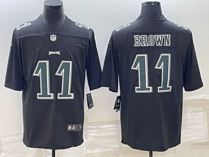 Philadelphia Eagles #11 A.J. Brown Black Green Vapor Untouchable Limited Stitched Jersey - Zenithce