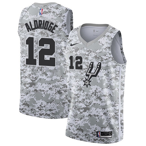 San Antonio Spurs #12 LaMarcus Aldridge White Camo Swingman Earned Edition Jersey - Zenithce