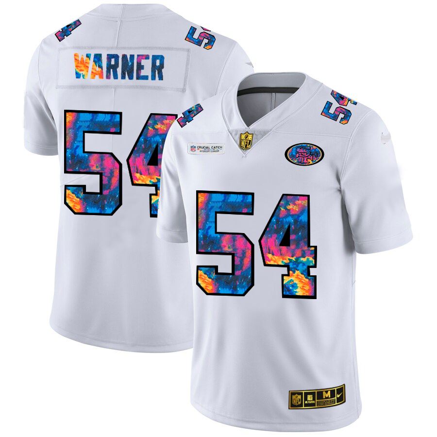 San Francisco 49ers #54 Fred Warner 2020 White Crucial Catch Limited Stitched Jersey - Zenithce