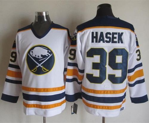 Sabres #39 Dominik Hasek White CCM Throwback Stitched Jersey - Zenithce