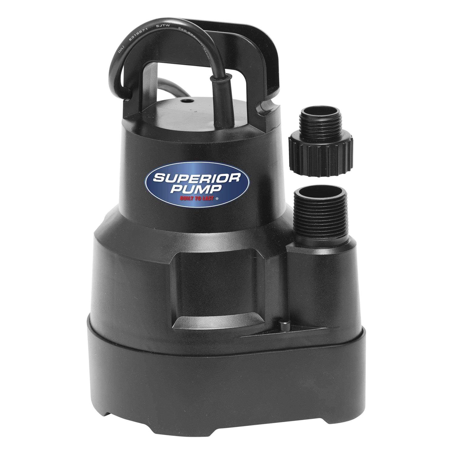 Superior Pump 1/3 HP Submersible Thermoplastic Utility Pump 91330 - Zenithce