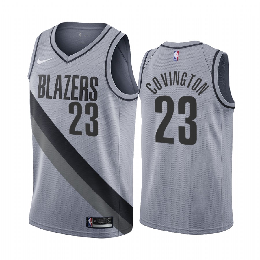 Portland Trail Blazers #23 Robert Covington Gray Swingman 2020-21 Earned Edition Jersey - Zenithce