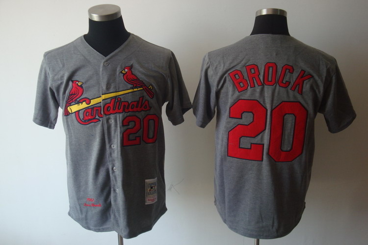 Mitchell And Ness Cardinals #20 Lou Brock Grey Cool Base Stitched Throwback Jersey - Zenithce
