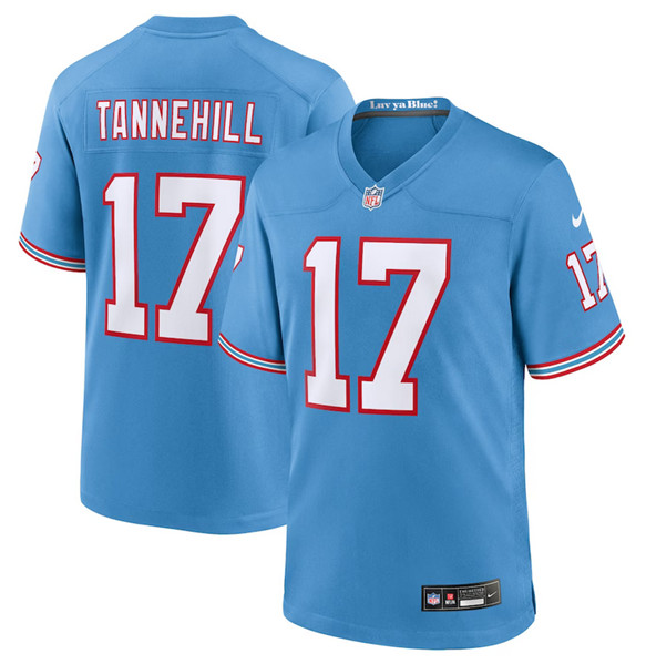 Tennessee Titans #17 Ryan Tannehill Light Blue Throwback Player Stitched Game Jersey - Zenithce