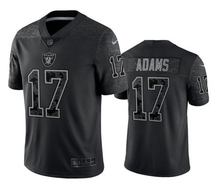 Las Vegas Raiders #17 Davante Adams Black Reflective Limited Stitched Football Jersey - Zenithce