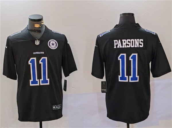 Dallas Cowboys #11 Micah Parsons Black Throwback With Patch Vapor Untouchable Limited Stitched Jersey - Zenithce
