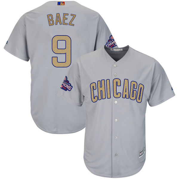 Chicago Cubs #9 Javier Baez World Series Champions Gold Program Cool Base Stitched Jersey - Zenithce