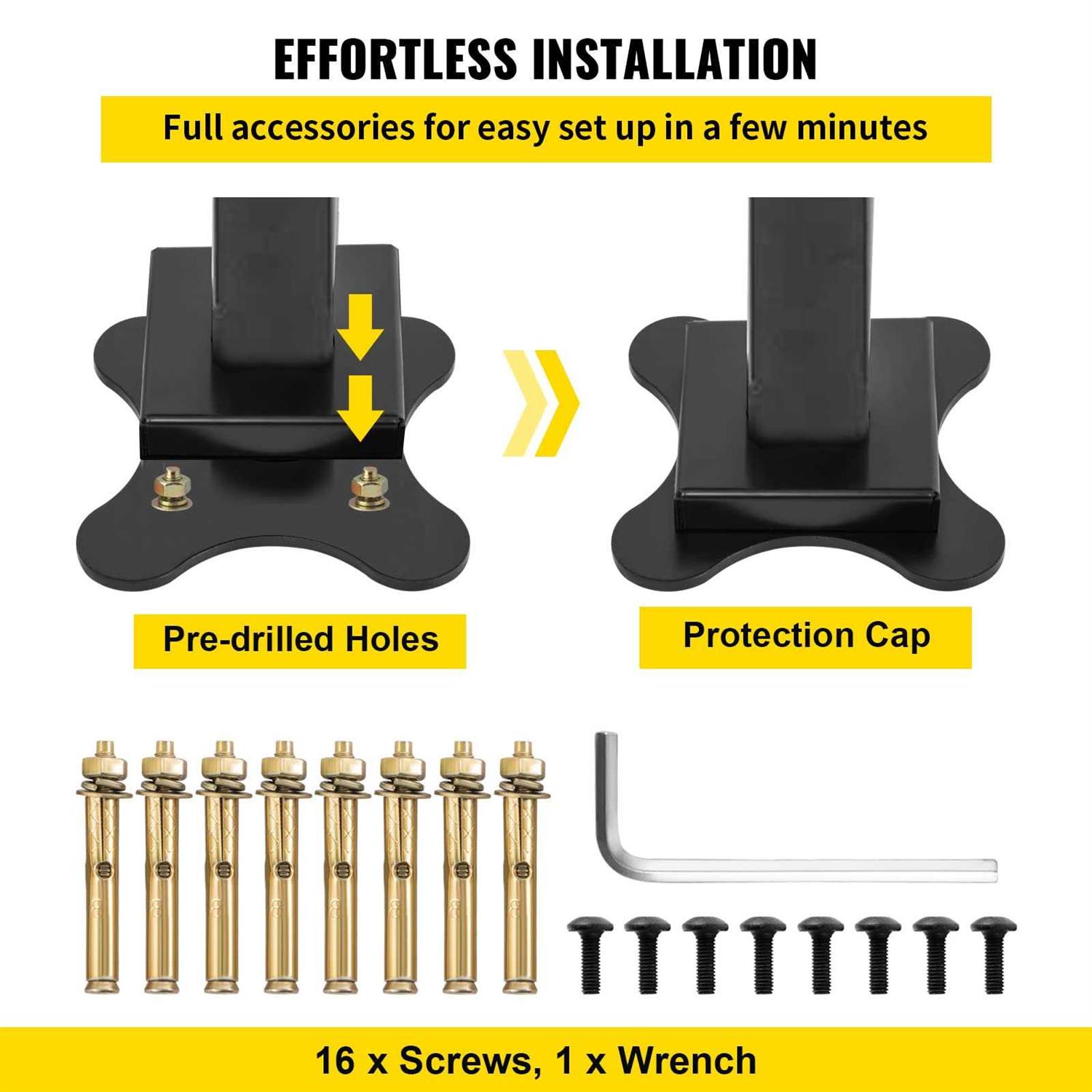 VEVOR Handrail Outdoor Stairs 48 X 35.5 inch Outdoor Handrail Outdoor Stair Railing Adjustable from 0 to 50 Degrees Handrail - Zenithce
