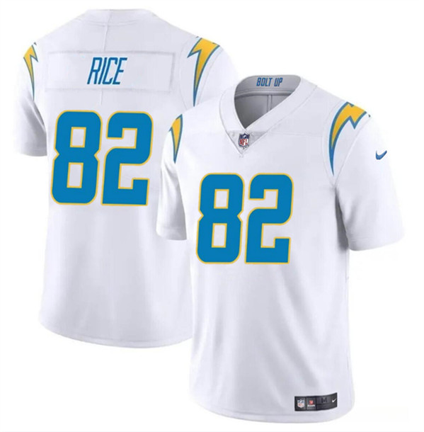 Los Angeles Chargers #82 Brenden Rice White 2024 Draft Vapor Limited Stitched Jersey - Zenithce