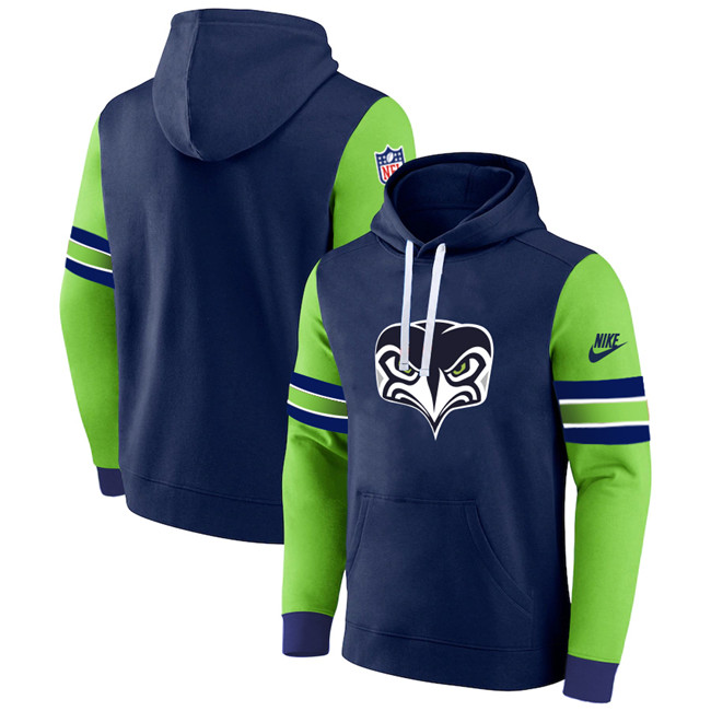Seattle Seahawks Navy Green Pullover Hoodie - Zenithce