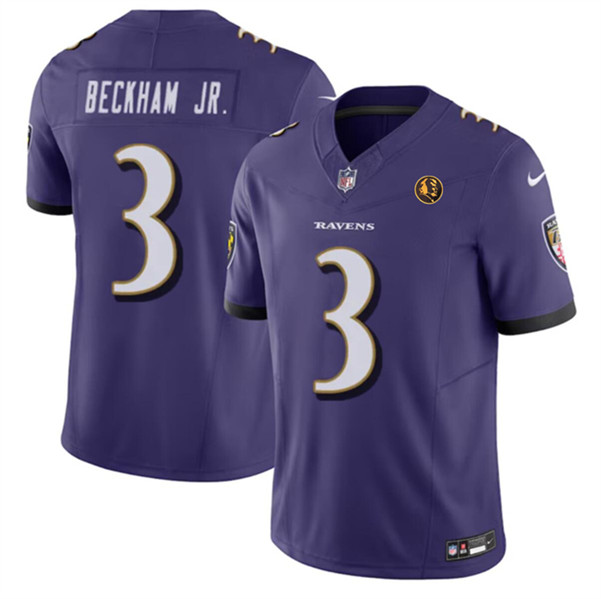 Baltimore Ravens #3 Odell Beckham Jr. Purple 2023 F.U.S.E. With John Madden Patch Vapor Limited Jersey - Zenithce