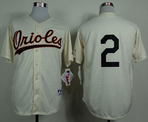 Orioles #2 J.J. Hardy Cream 1954 Turn Back The Clock Stitched Jersey - Zenithce