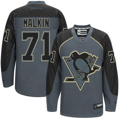 Penguins #71 Evgeni Malkin Charcoal Cross Check Fashion Stitched Jersey - Zenithce