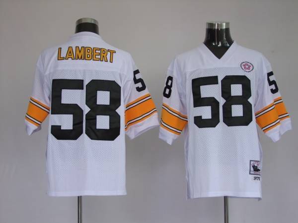 Mitchell Ness Steelers #58 Jack Lambert White Stitched Throwback Jersey - Zenithce