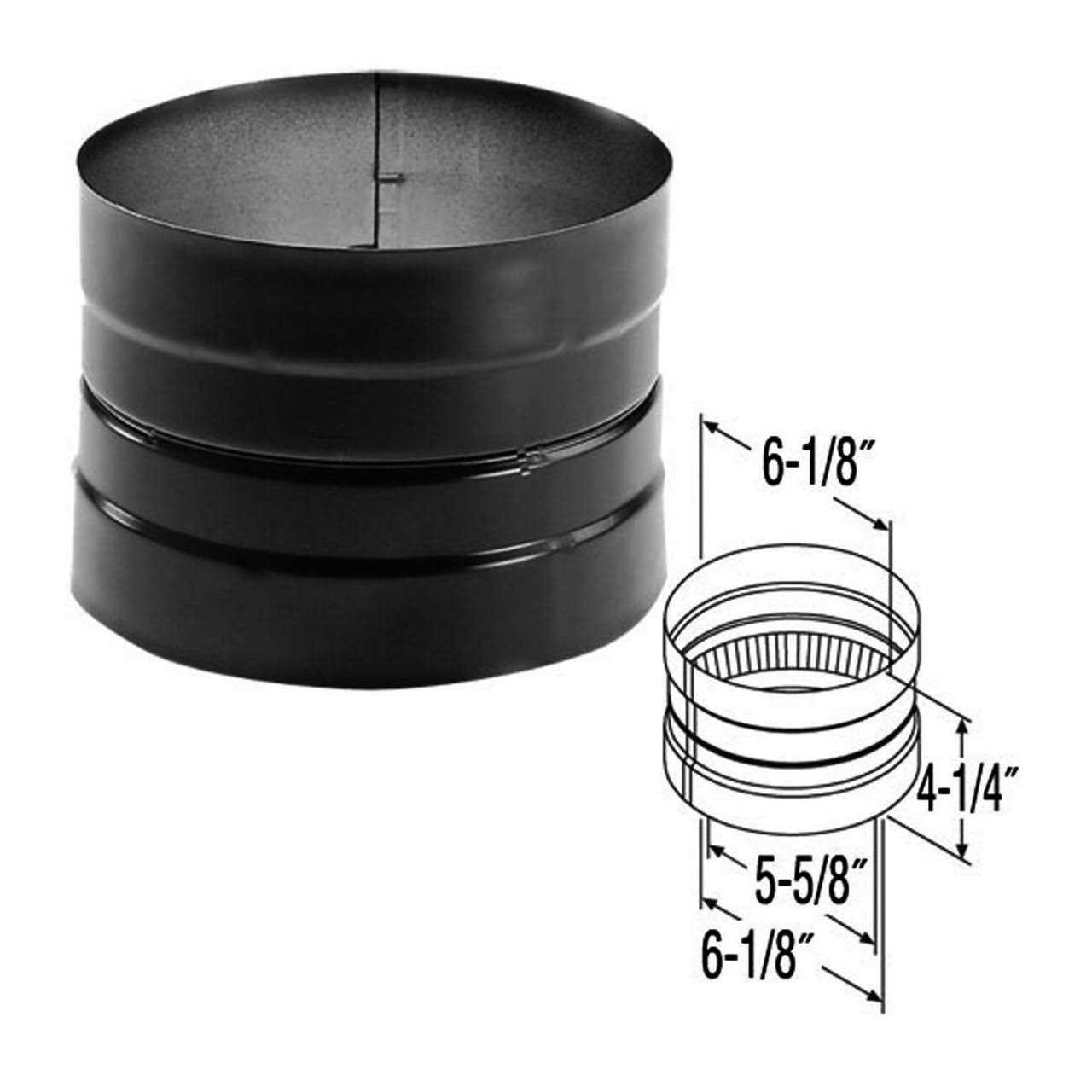 DuraVent DuraBlack 6DBK-TL 6 Telescoping Length 44 - Zenithce