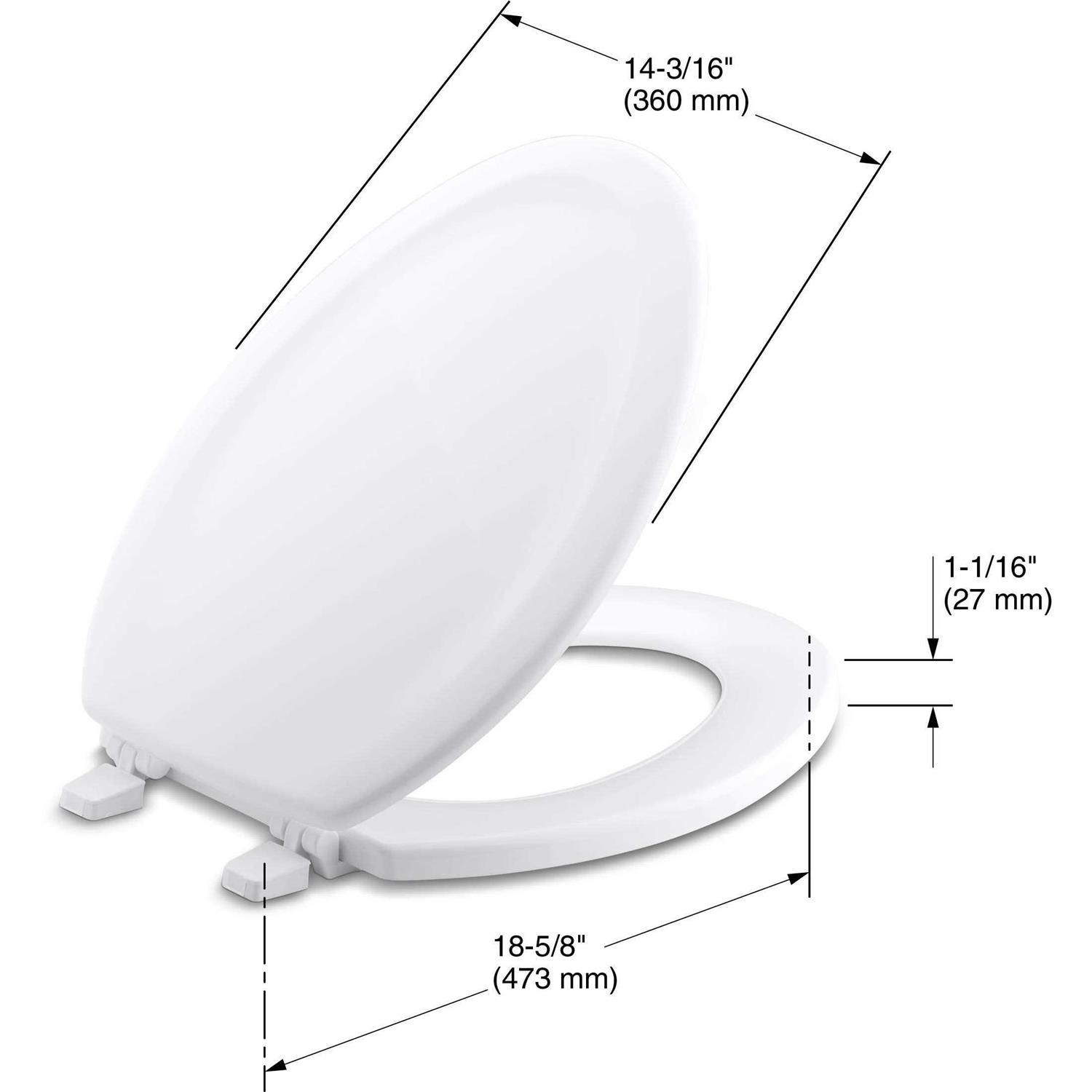 Kohler K-4615-CP-0 Revival Elongated Toilet Seat with Polished Chrome - Zenithce