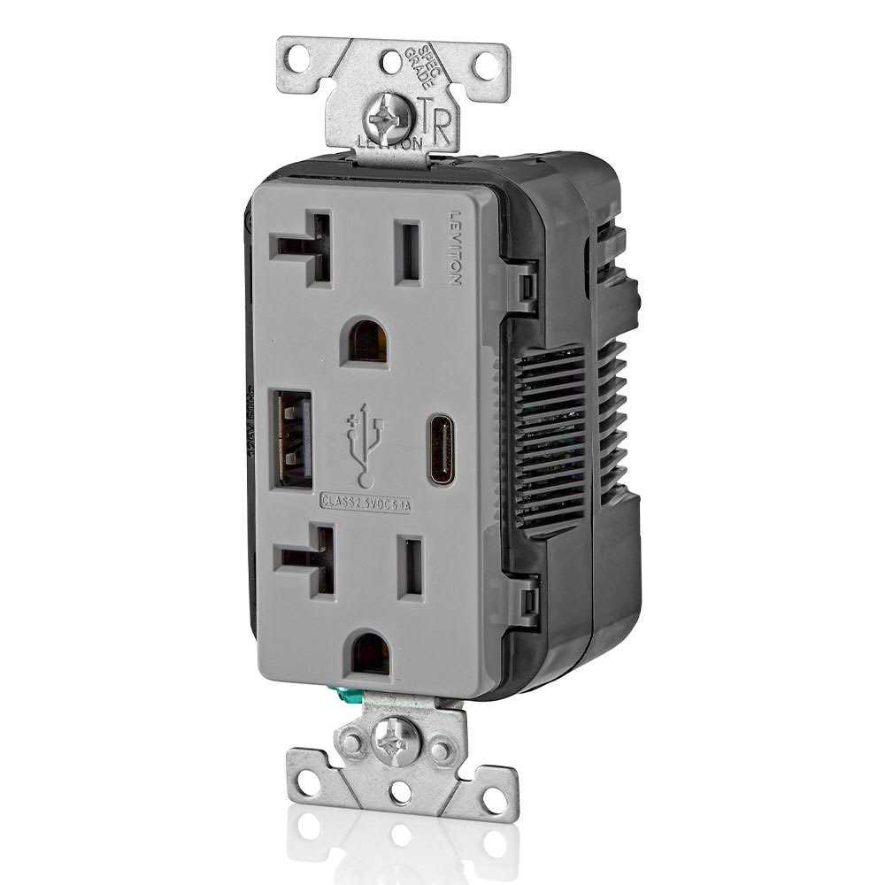 Leviton 20-Amp Type-C USB Charger/Tamper Resistant Receptacle T5833 - Zenithce