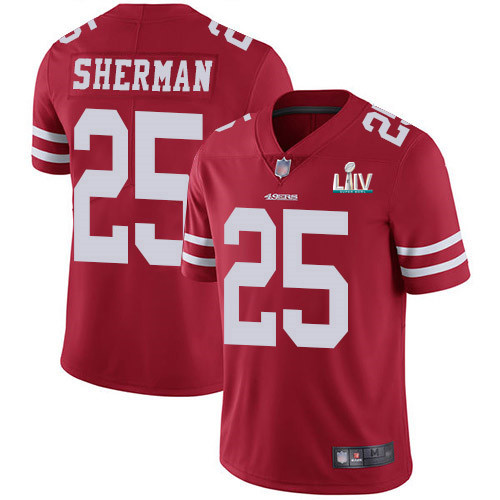 San Francisco 49ers #25 Richard Sherman Red Super Bowl LIV Vaper Untouchable Limited Stitched Jersey - Zenithce