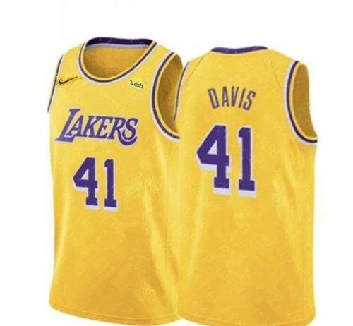 Lakers 41 Anthony Davis Yellow Swingman Jersey - Zenithce