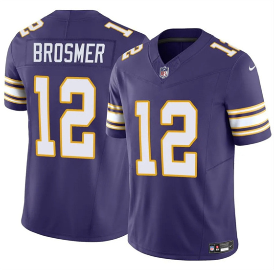 Minnesota Vikings #12 Max Brosmer Purple 2025 F.U.S.E. Throwback Vapor Untouchable Limited Football Stitched Jersey - Zenithce