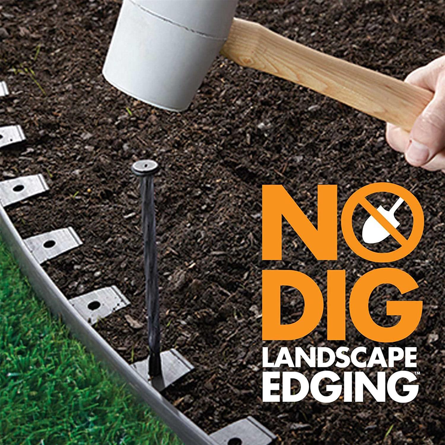 EasyFlex No-Dig Landscape Edging with Anchoring Spikes - Zenithce