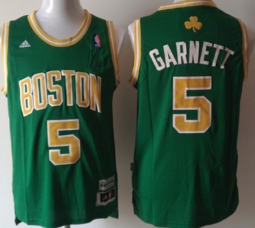 Boston Celtics #5 Kevin Garnett Revolution 30 Swingman Green With Gold Jersey - Zenithce