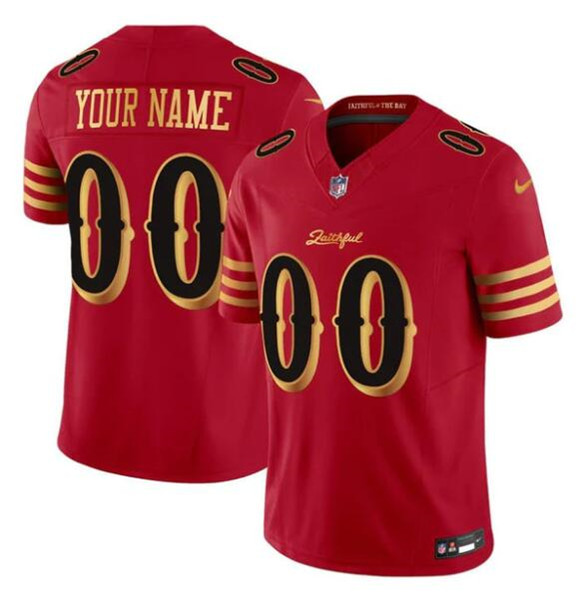 San Francisco 49ers Custom Red Gold 2025 F.U.S.E. “Rivalries” Vapor Limited Stitched Jersey - Zenithce