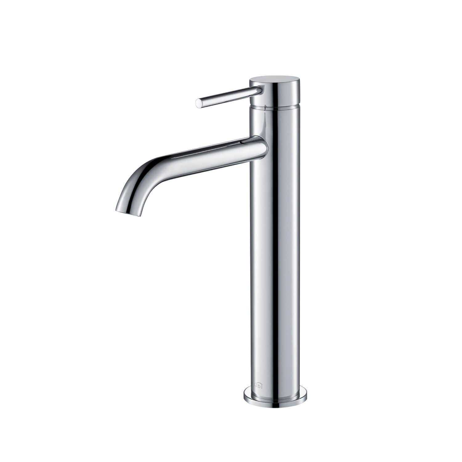KIBI Circular Single Handle Solid Brass Bathroom Vessel Sink Faucet - Zenithce