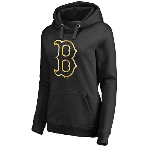 Women's Boston Red Sox Gold Collection Pullover Hoodie Black - Zenithce