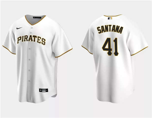 Pittsburgh Pirates #41 Carlos Santana White Cool Base Stitched Jersey - Zenithce