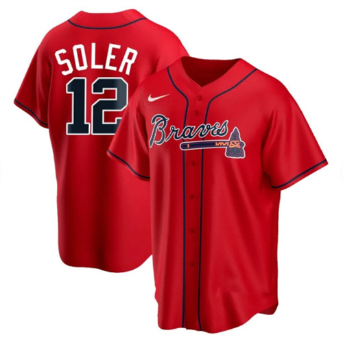 Atlanta Braves #12 Jorge Soler Red Cool Base Stitched Jersey - Zenithce