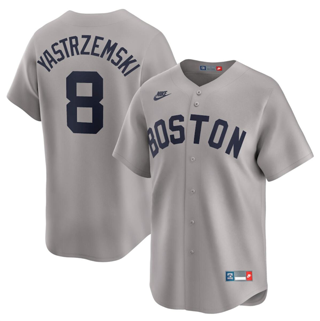 Boston Red Sox #8 Carl Yastrzemski Gray Cooperstown Collection Limited Stitched Jersey - Zenithce