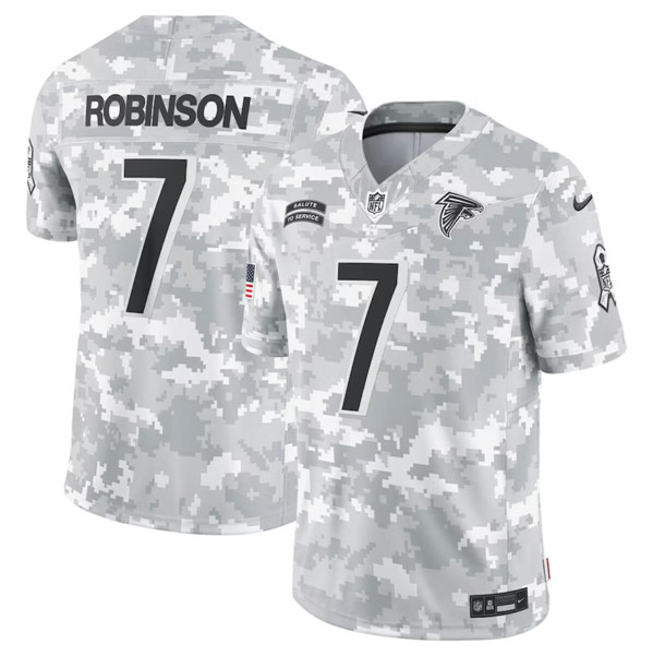 Atlanta Falcons #7 Bijan Robinson Arctic Camo 2024 F.U.S.E. Salute To Service Limited Stitched Jersey - Zenithce