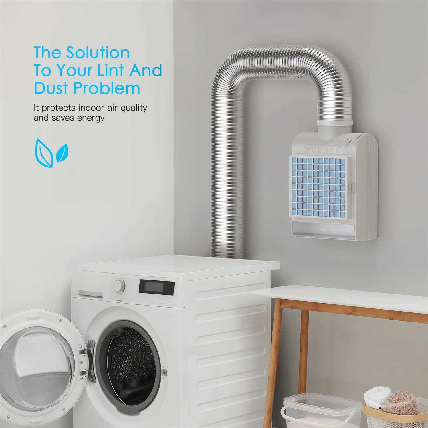 Funmas 3-in-1 Indoor Dryer Vent, Stainless Steel Screen Filter, Polyester Filter and Water Drawer System - Zenithce