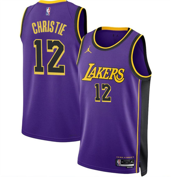 Los Angeles Lakers #12 Max Christie Purple 2024 Statement Edition Stitched Jersey - Zenithce