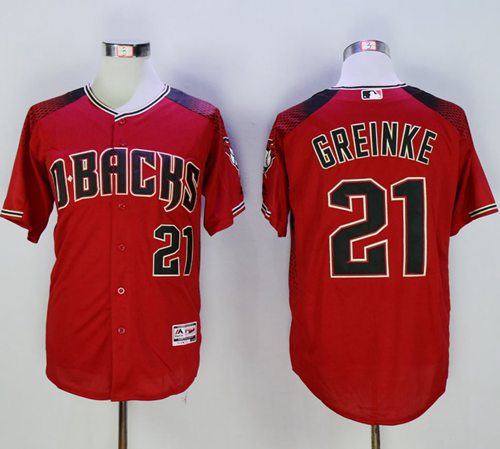 Diamondbacks #21 Zack Greinke Red Brick New Cool Base Stitched Jersey - Zenithce