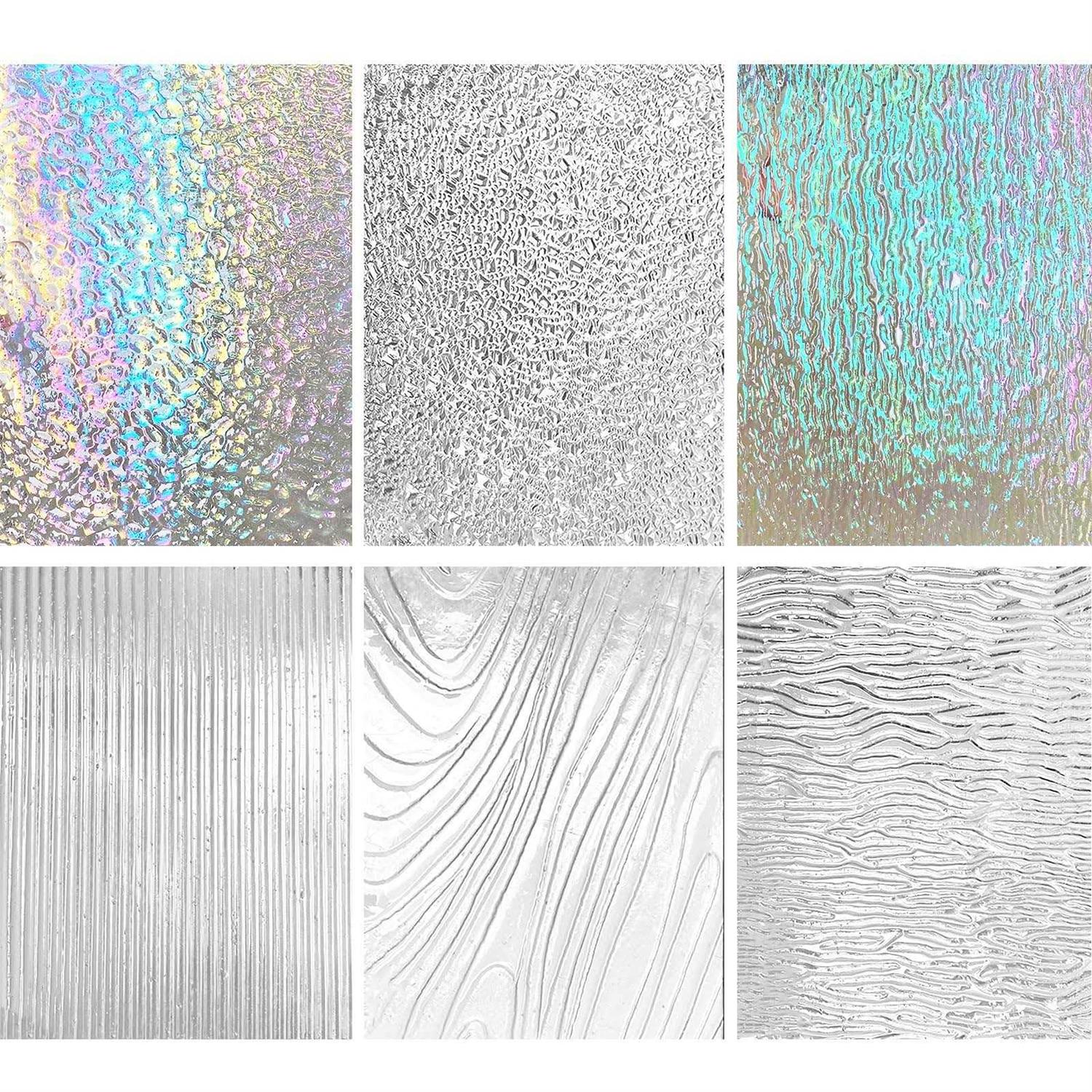Paljolly 6 Sheets Clear Textured Stained Glass Sheets - Zenithce